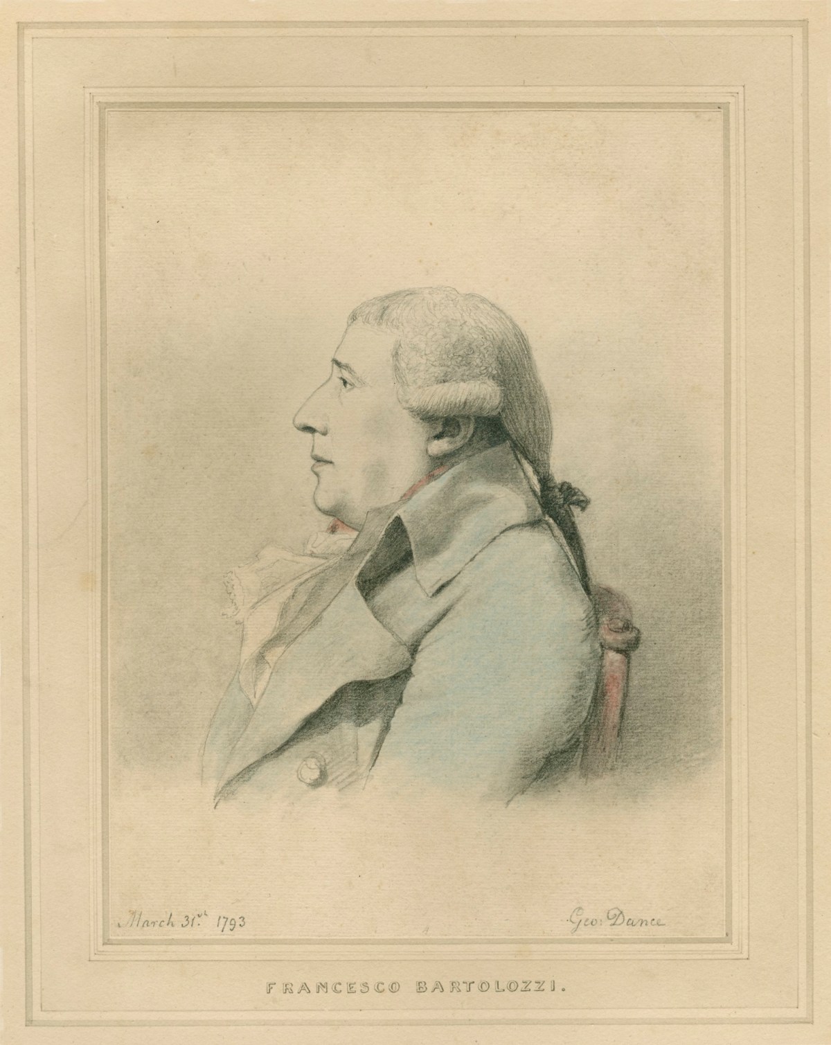 George Dance RA, Portrait of Francesco Bartolozzi, R.A.