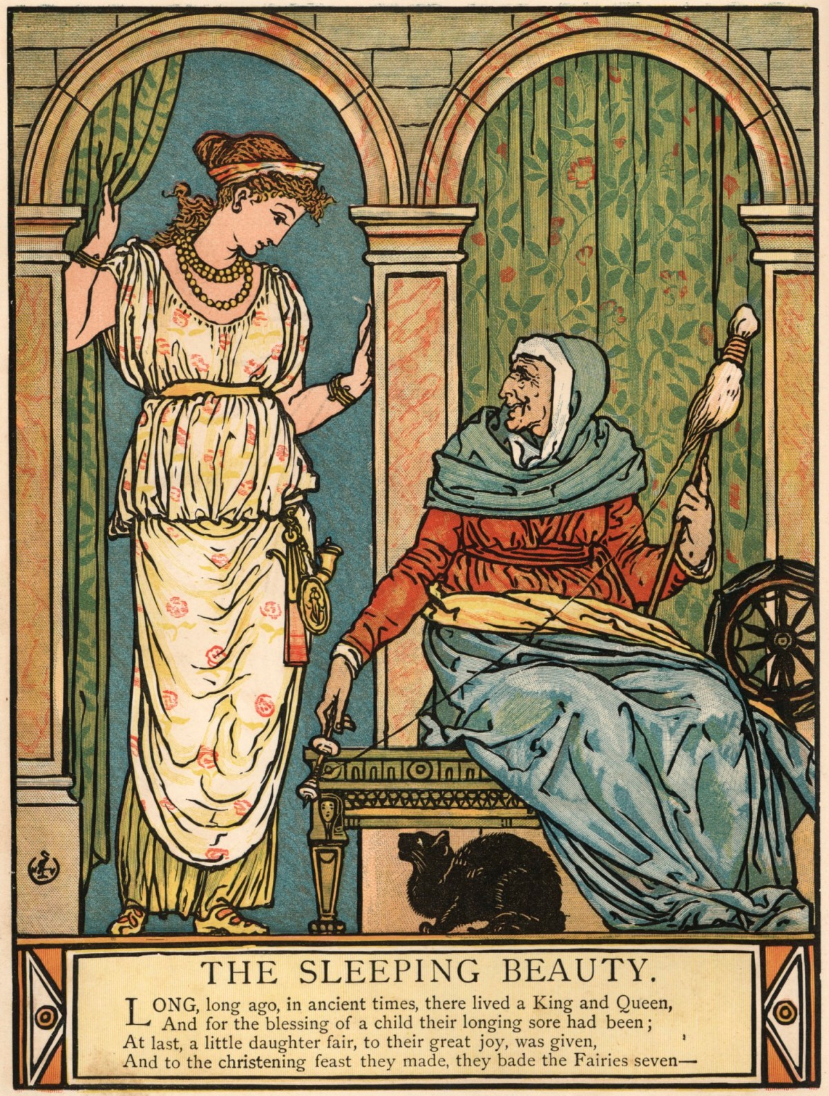 Walter Crane, The Princess learns to spin