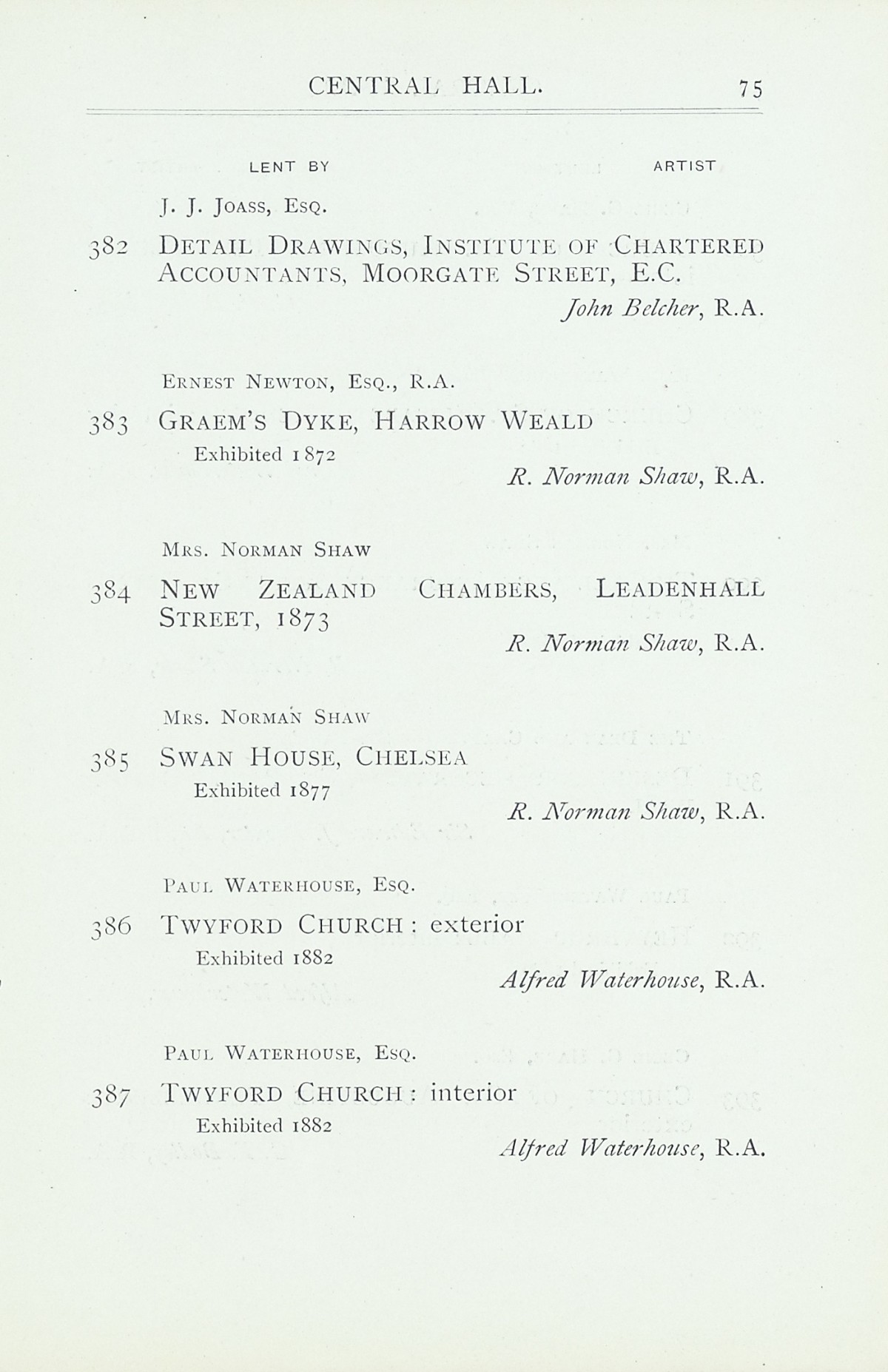 Page 77 of 1922 - Exhibition of Works by recently deceased Members of the Royal Academy