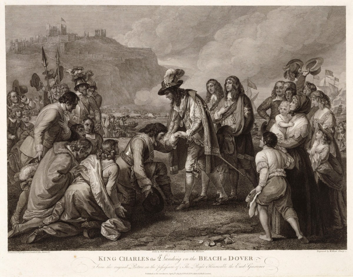 Benjamin West PRA, King Charles II landing on the Beach at Dover