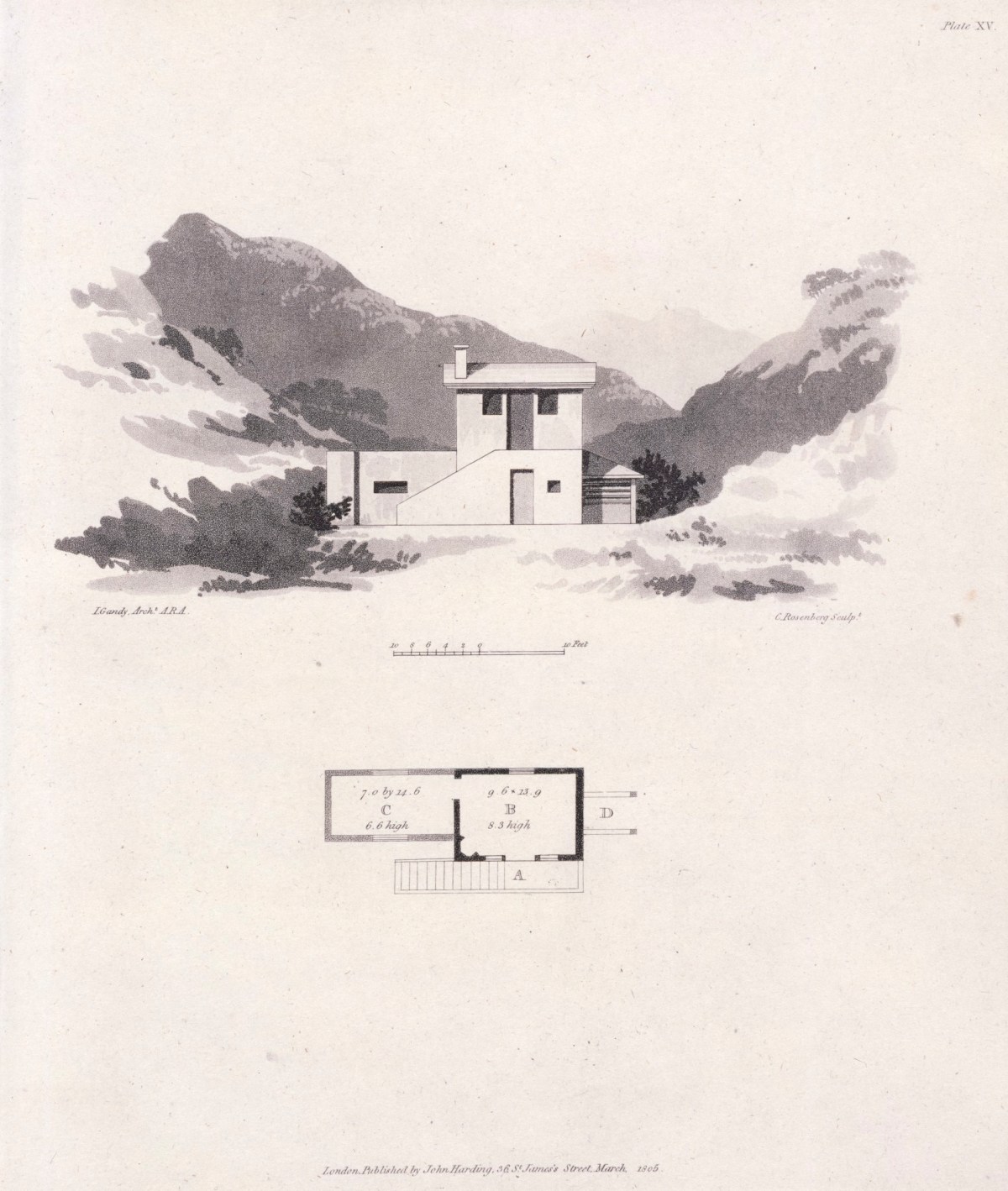 Joseph Michael Gandy ARA, Designs For Cottages, Cottage Farms, And Other Buildings; Including Entrance gates And Lodges. By Joseph Gandy, Architect, A.R.A.