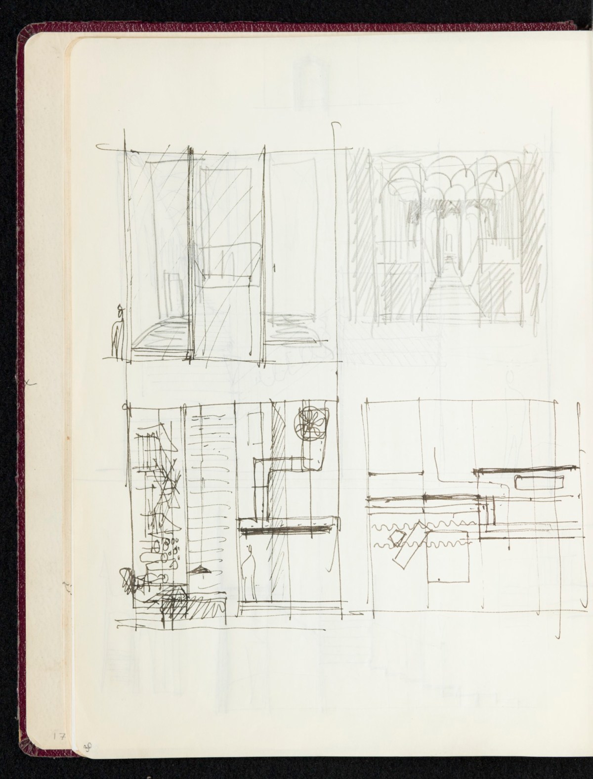 Sir Hugh Casson PRA, Sketchbook with designs and notes