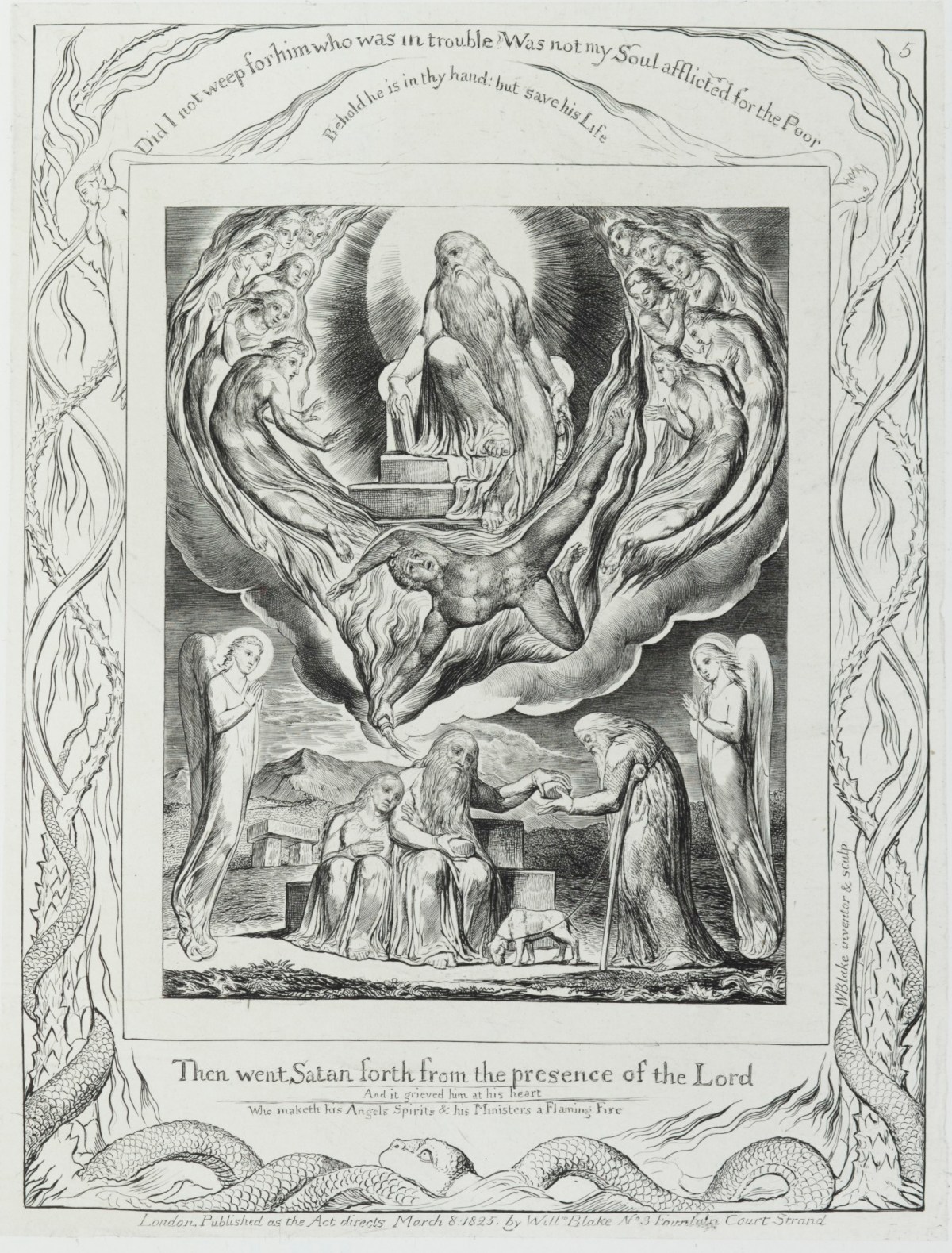 William Blake, 'Then went Satan forth from the presence of the Lord'