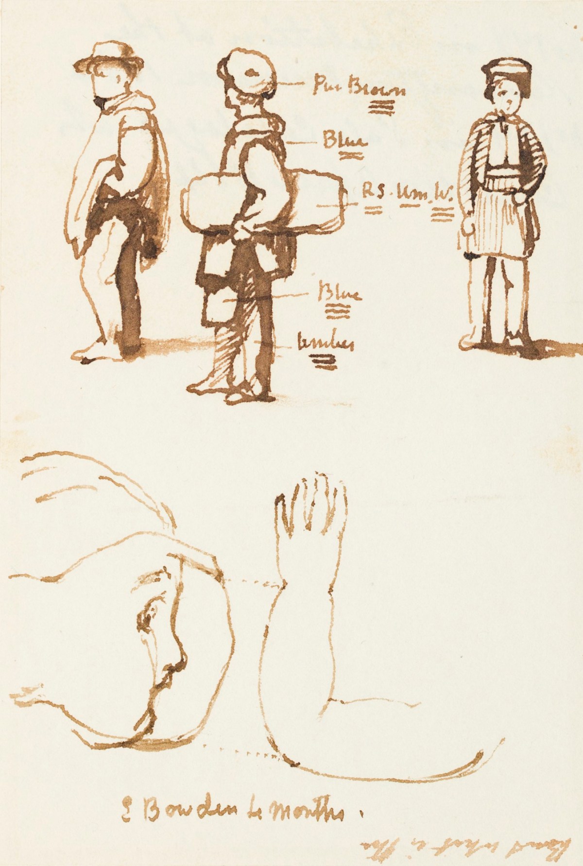 William Mulready RA, A sheet of sketches of figures and a child's face