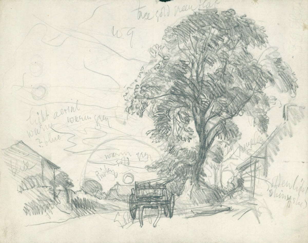 Sir George Clausen RA, Study for 'Sunset on Duton Hill'