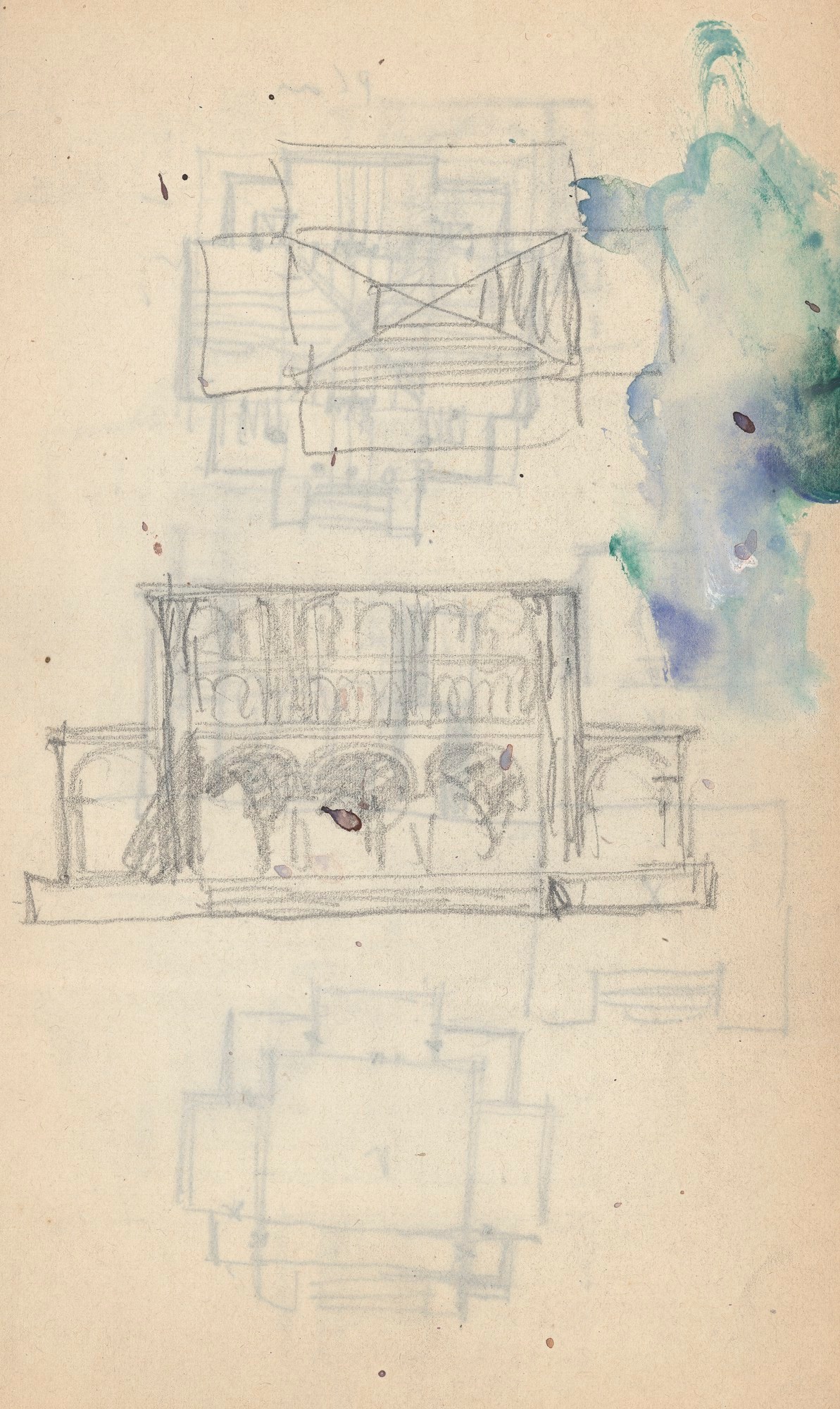 Sir Frank Brangwyn RA, Leaf from a sketchbook