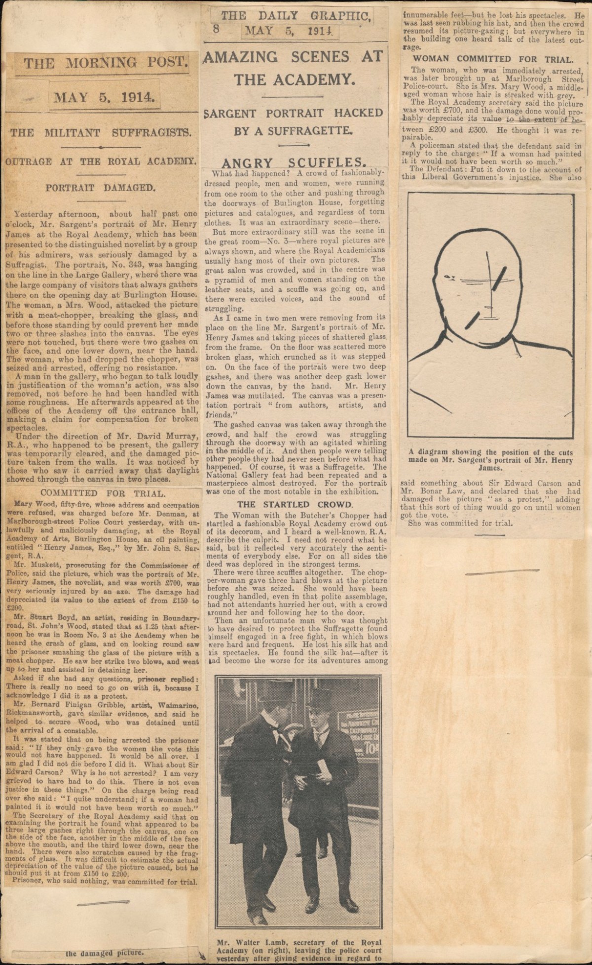 , Coverage resulting from a suffragette action