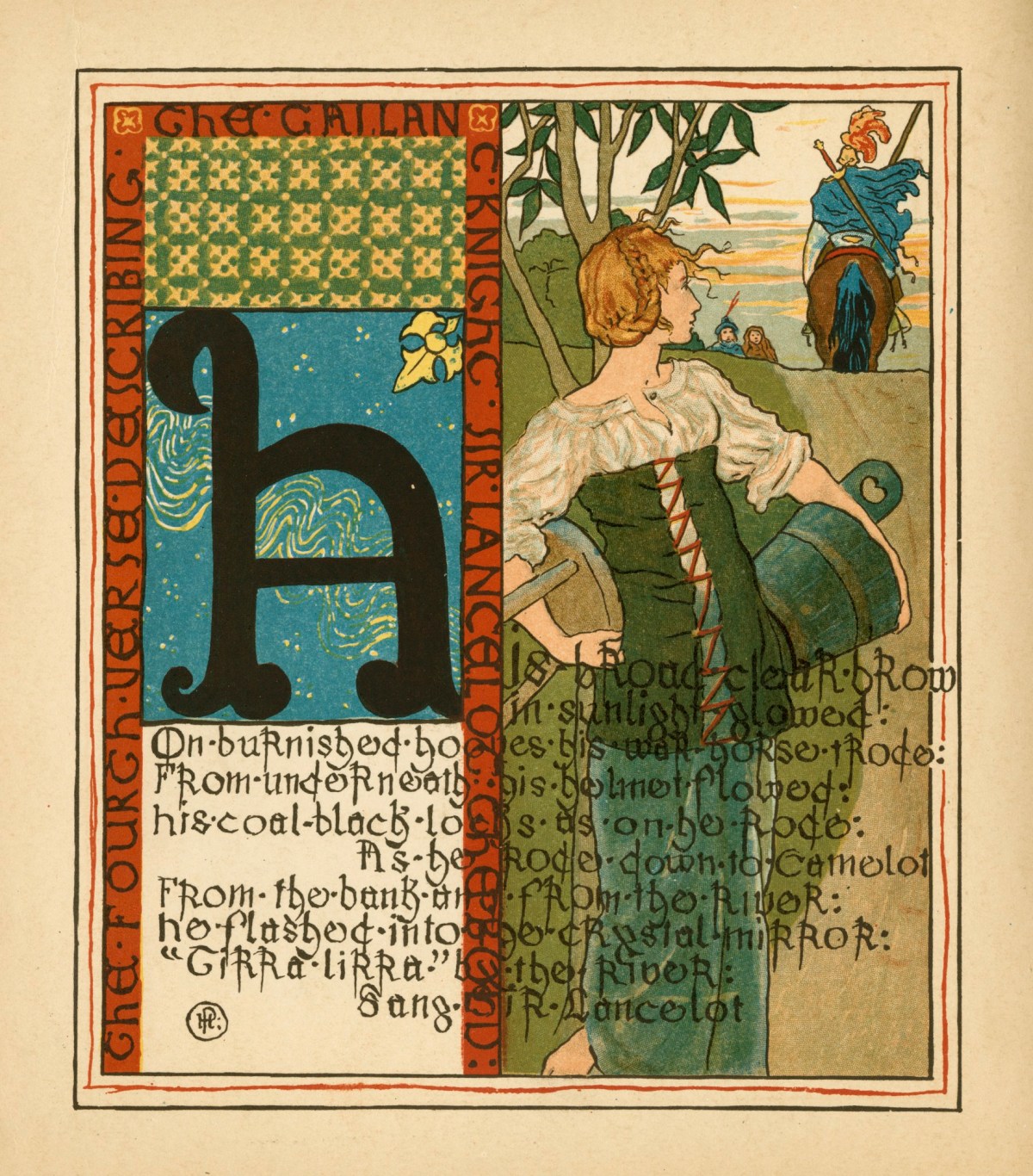 Howard Pyle, 'His broad clear brow in sunlight glow'd'