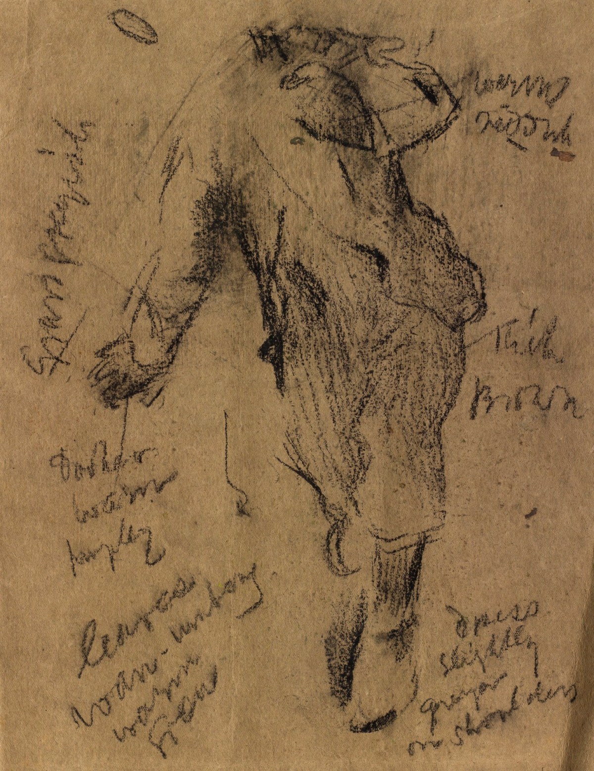 Sir George Clausen RA, Figure study for 'The Gap in the Hedge'