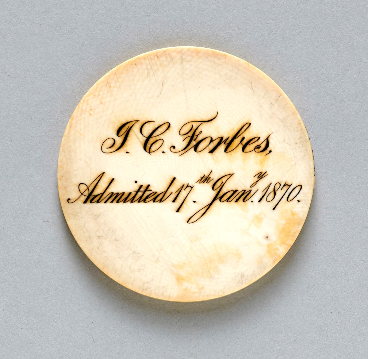 Unknown, Ivory ticket, antique school