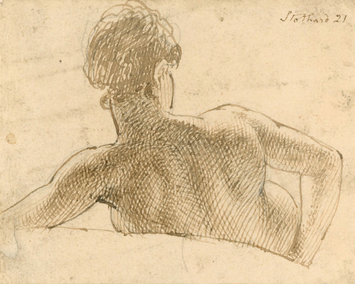Thomas Stothard RA, Reclining female nude viewed from the back