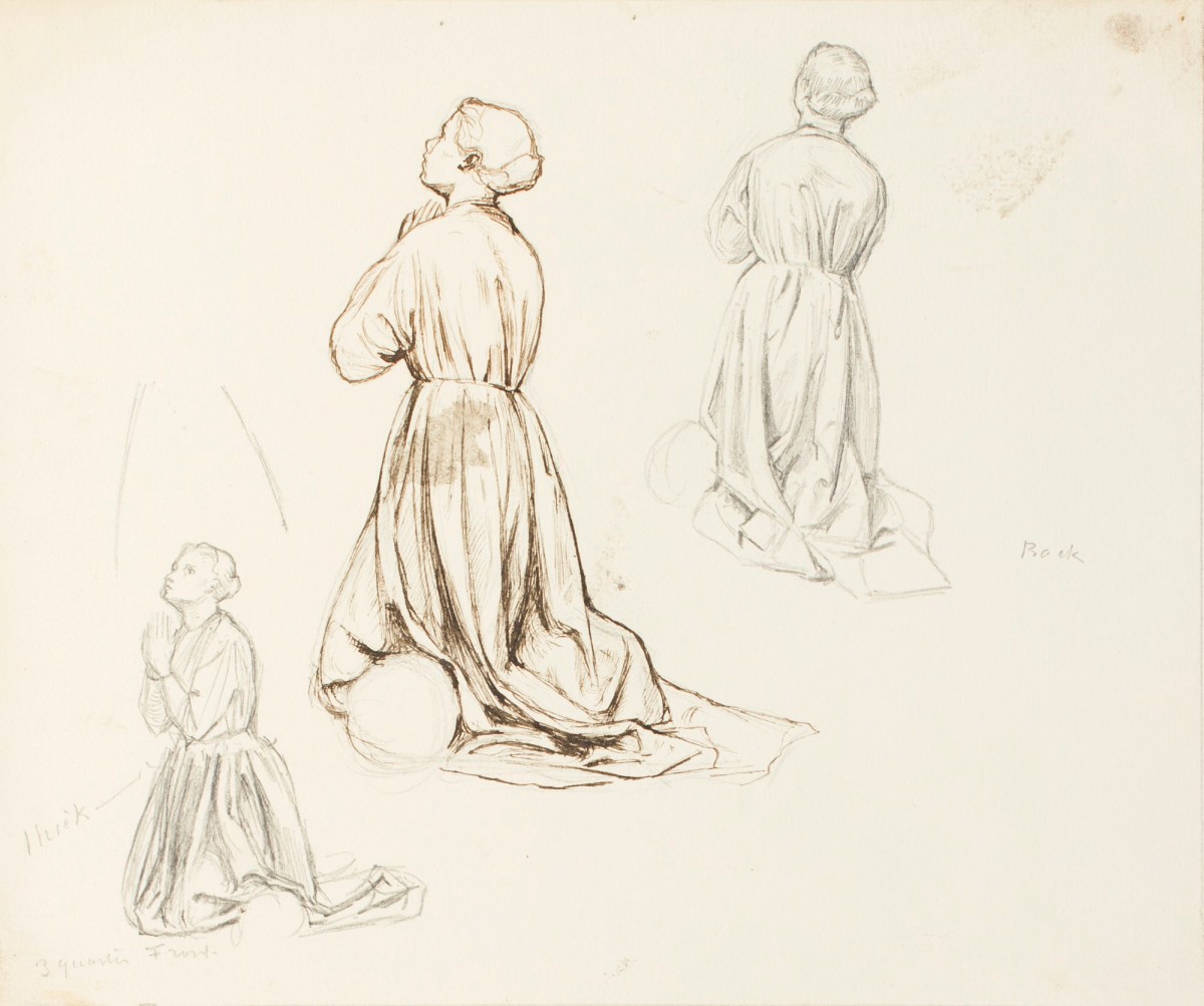 Henry Hugh Armstead RA, Three studies of a kneeling woman