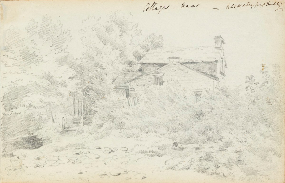 Philip Reinagle RA, Cottages in a wooded landscape near Ullswater