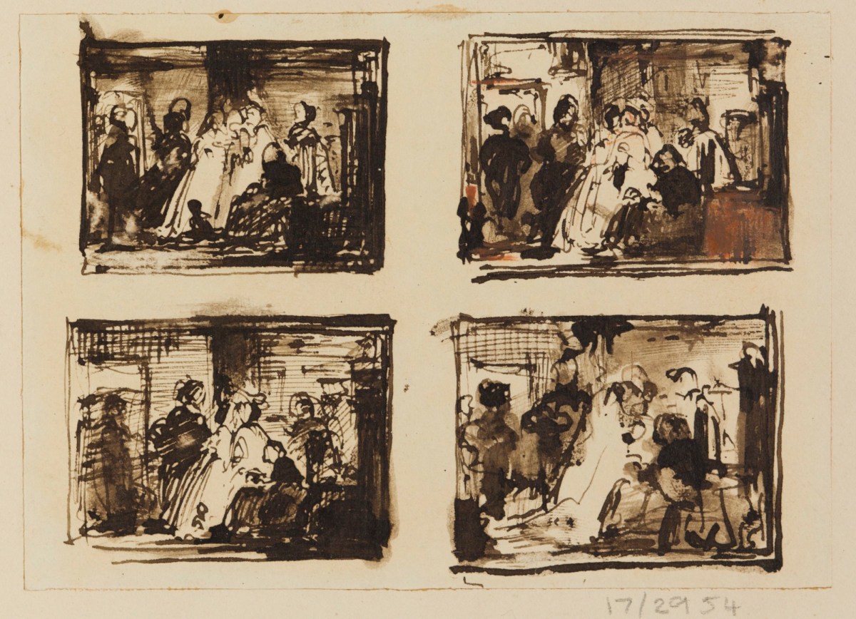 Four Pen And Ink Drawings For The Wedding Morning The Departure