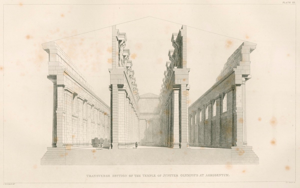 C.R. Cockerell RA, Temple of Jupiter Olympius, Agrigento: transverse section
