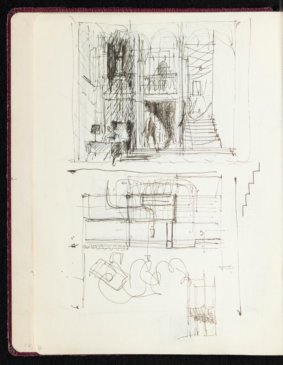 Sir Hugh Casson PRA, Sketchbook with designs and notes