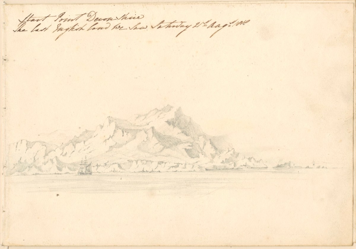 Oriana Georgiana Reinagle, Four pages of a travel sketchbook