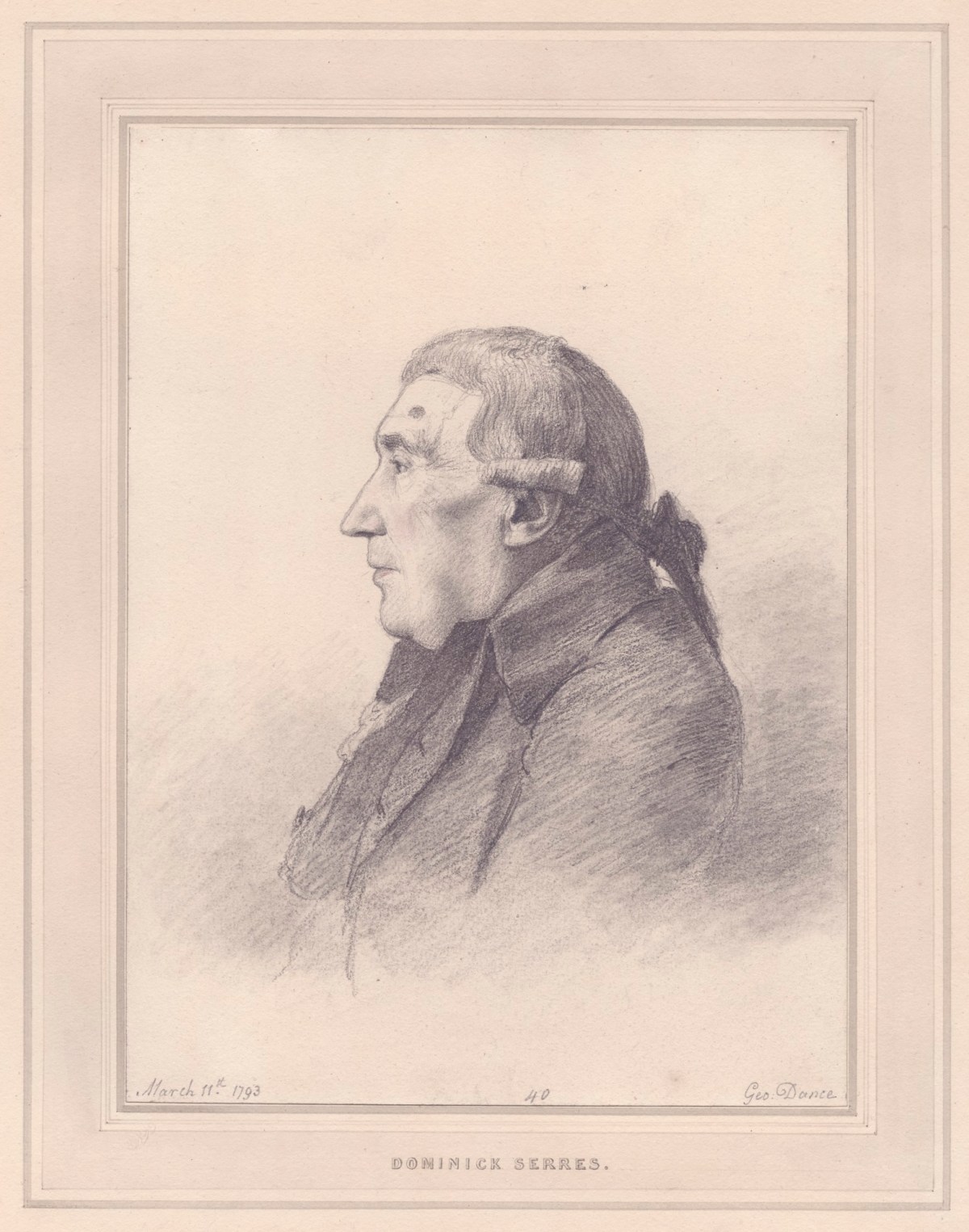 George Dance RA, Portrait of Dominic Serres, R.A.
