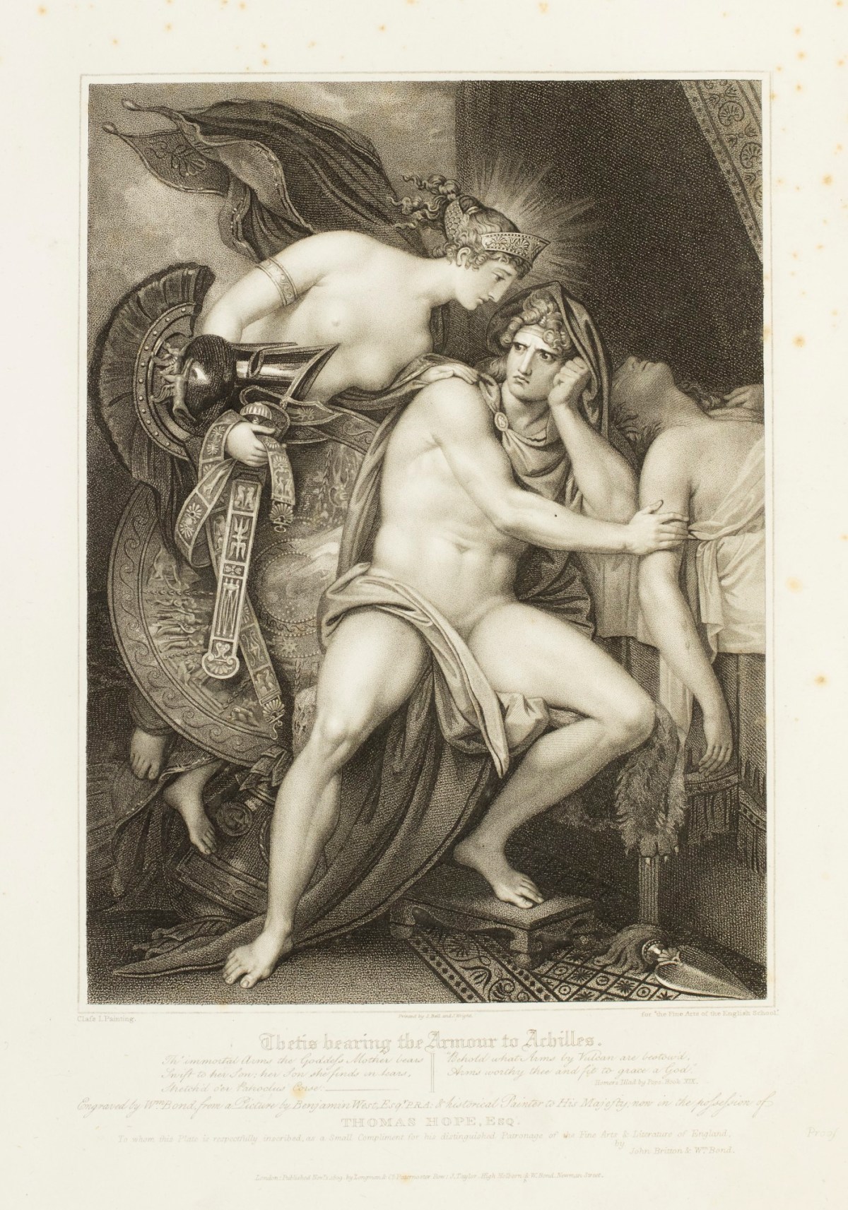 Benjamin West PRA, Thetis bearing the Armour to Achilles.