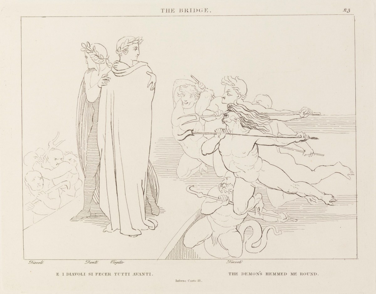 John Flaxman RA, 'The Bridge' (from The Divine Comedy)