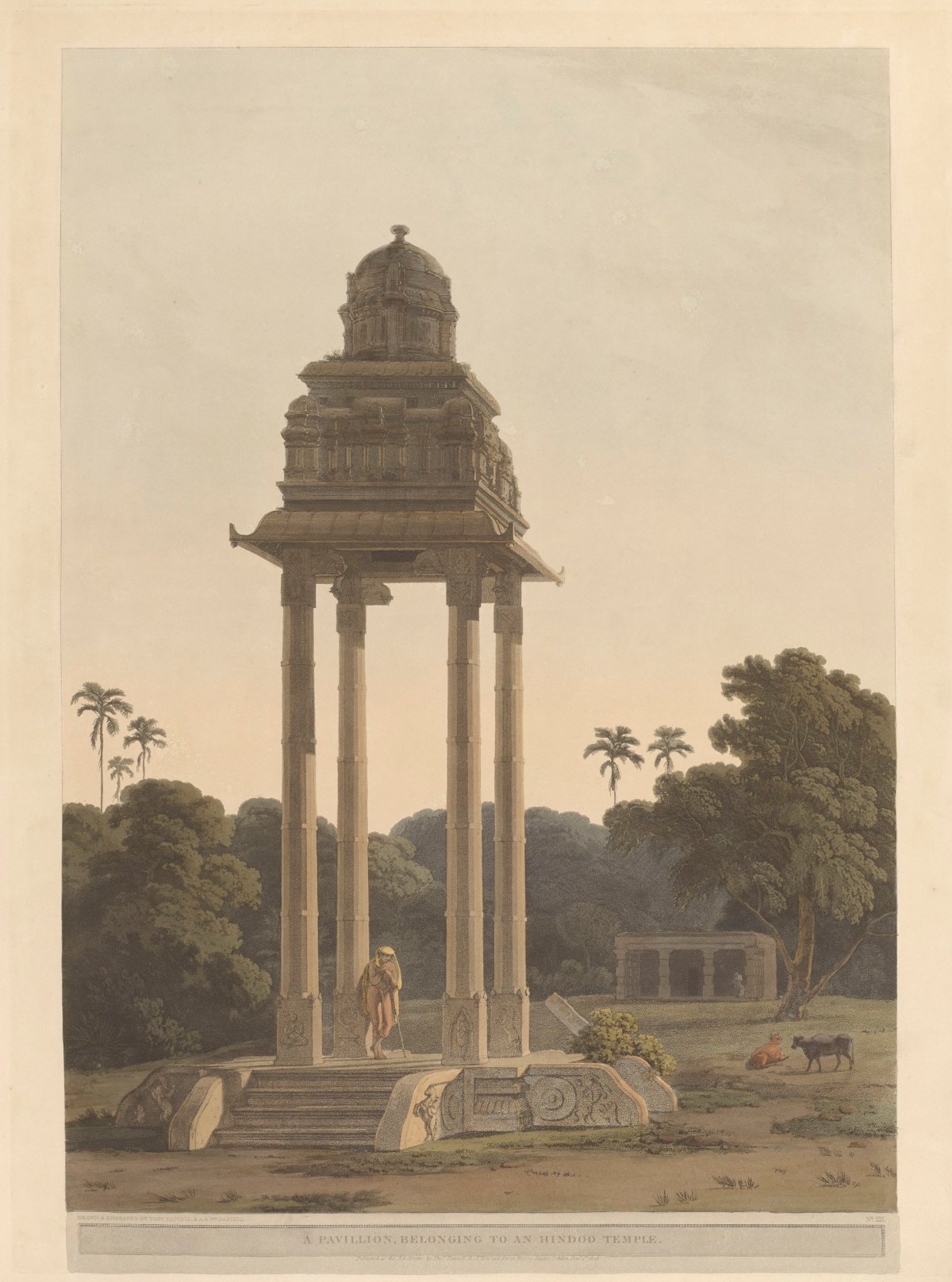 Thomas Daniell RA, A pavillion, belonging to an Hindoo temple