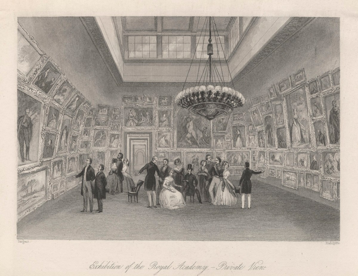 Exhibition of the Royal Academy. Private View [c. 1844] Works of Art RA Collection Royal