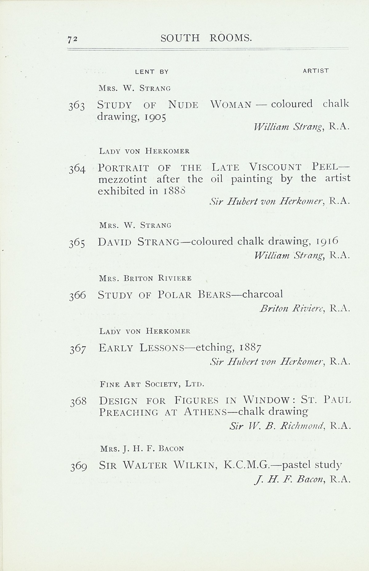Page 74 of 1922 - Exhibition of Works by recently deceased Members of the Royal Academy