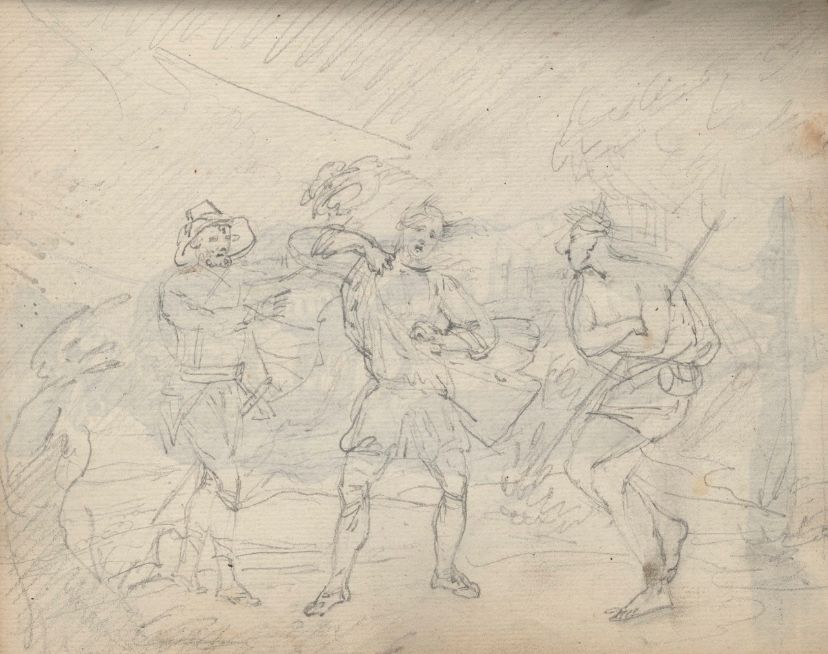Unknown artist, Leaf from a sketchbook