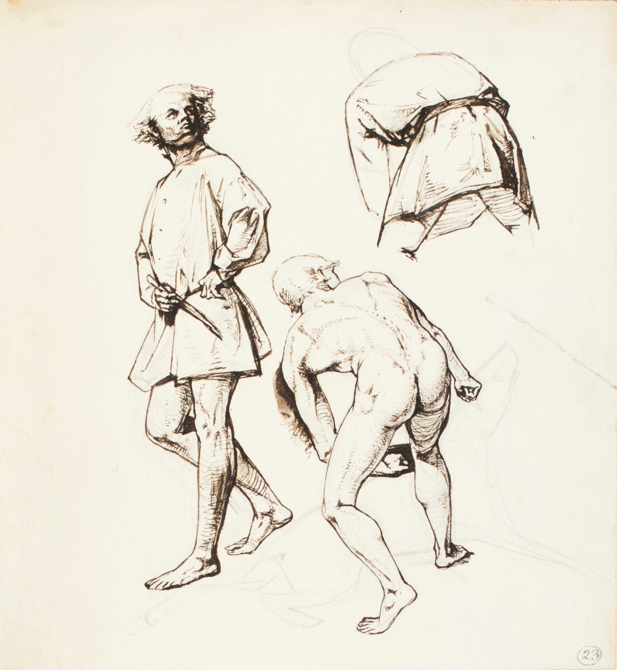 Henry Hugh Armstead RA, Three studies of male figures, possibly for the Doncaster Cup