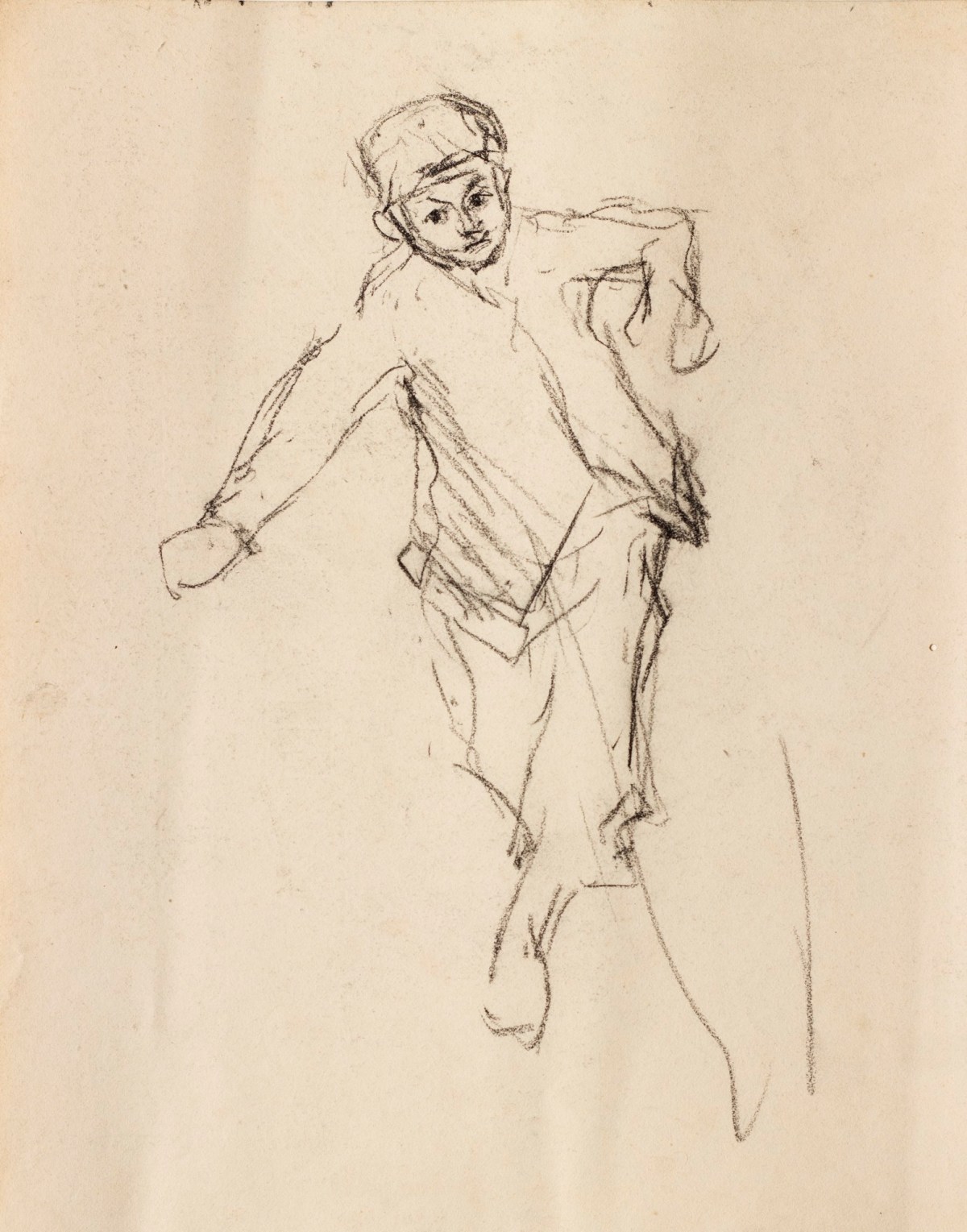 Sir George Clausen RA, Figure study for 'The Gap in the Hedge'