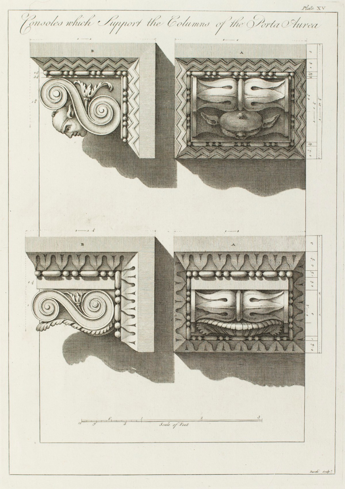 Charles-Louis Clérisseau, Consoles of the columns to the north wall of the Diocletian palace in Split