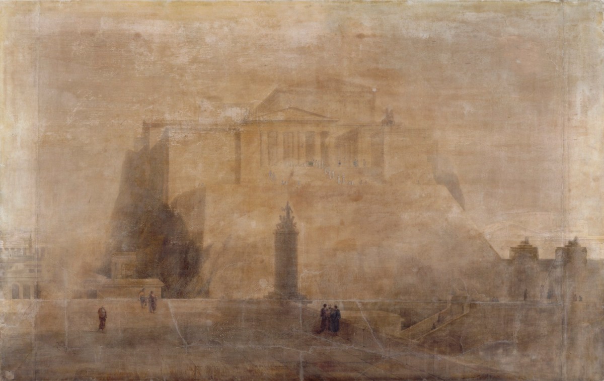 Sir Robert Smirke RA, The Acropolis of Athens, as seen from the Areopagus; restored from remains still existing