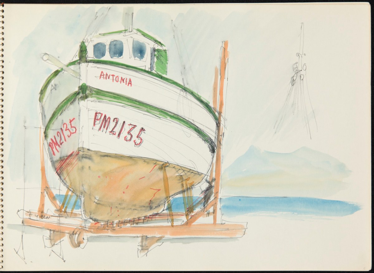Sir Hugh Casson PRA, Majorca boats sketchbook
