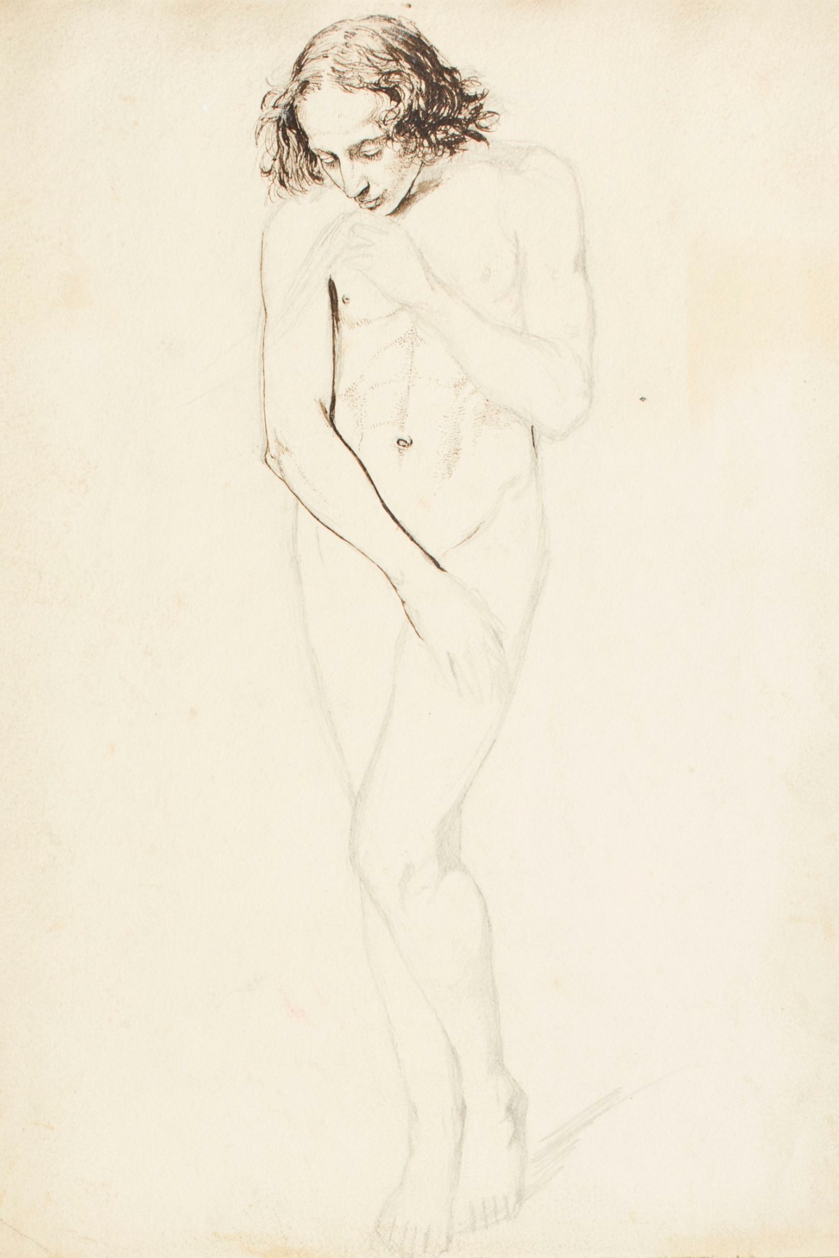 Henry Hugh Armstead RA, Nude study of a standing male figure