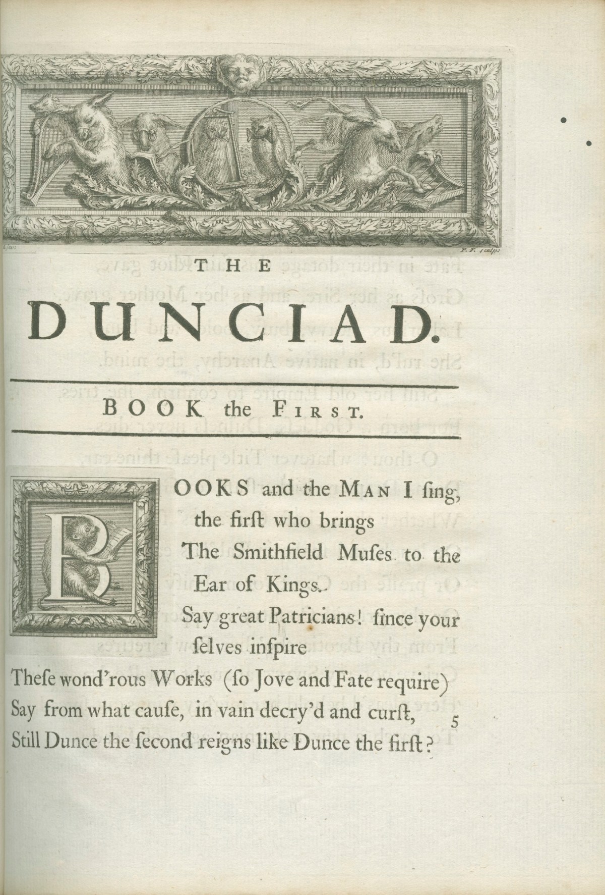 William Kent, The opening page of Book I of Pope's 'The Dunciad'