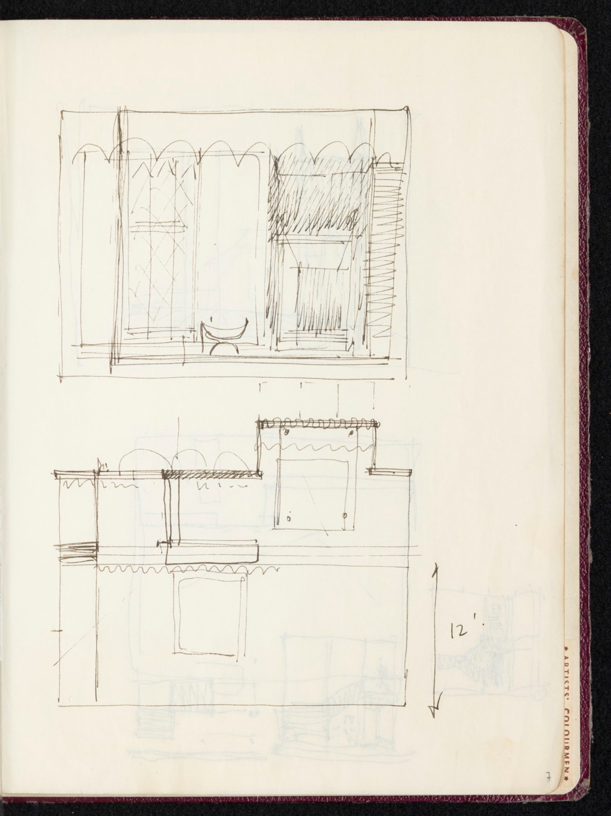 Sir Hugh Casson PRA, Sketchbook with designs and notes