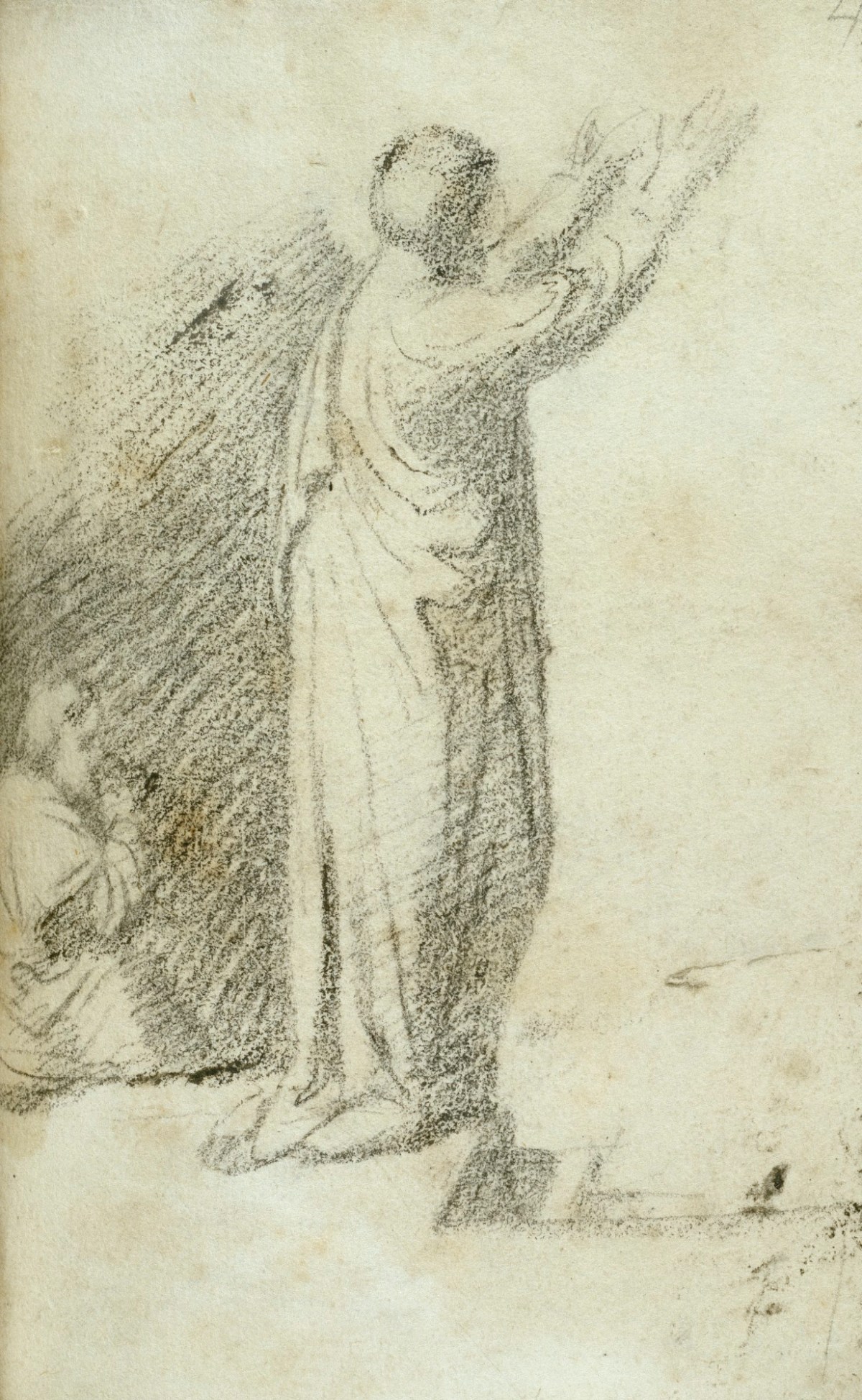 Benjamin West PRA, Leaf from a sketchbook with a drawing after Raphael's 'St. Paul Preaching at Athens'