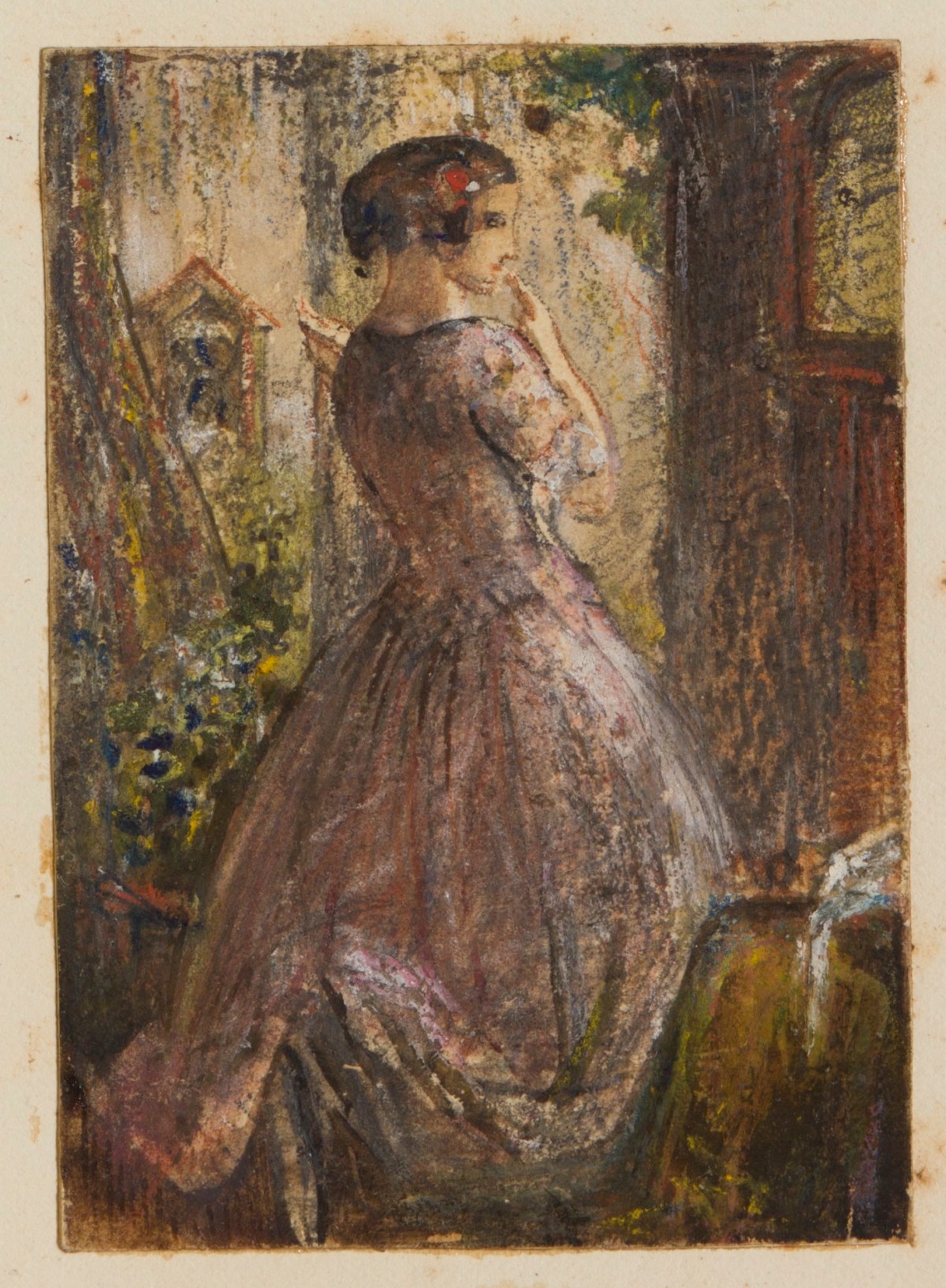 Colour Sketch Of A Girl Seated Outdoors Works Of Art Ra