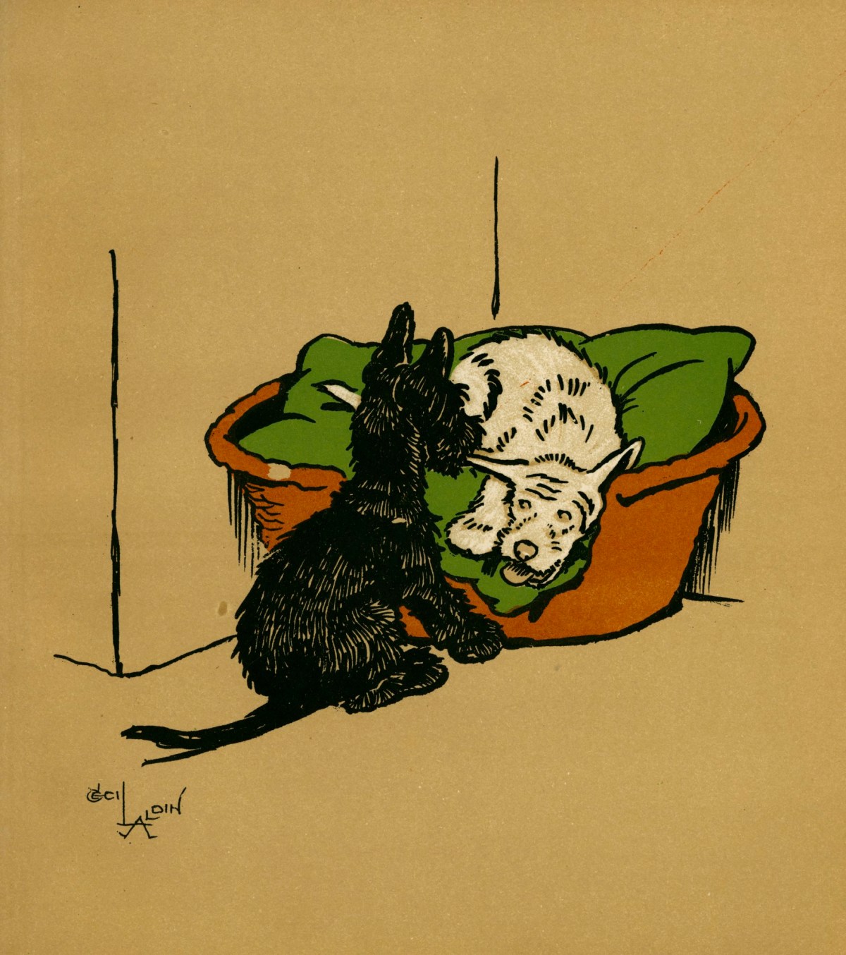 Cecil Aldin, 'I lend an ear to that Tumble'