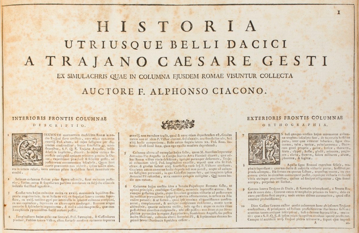Giacomo De' Rossi, Letterpressed title-page of the latin descriptions of the plates