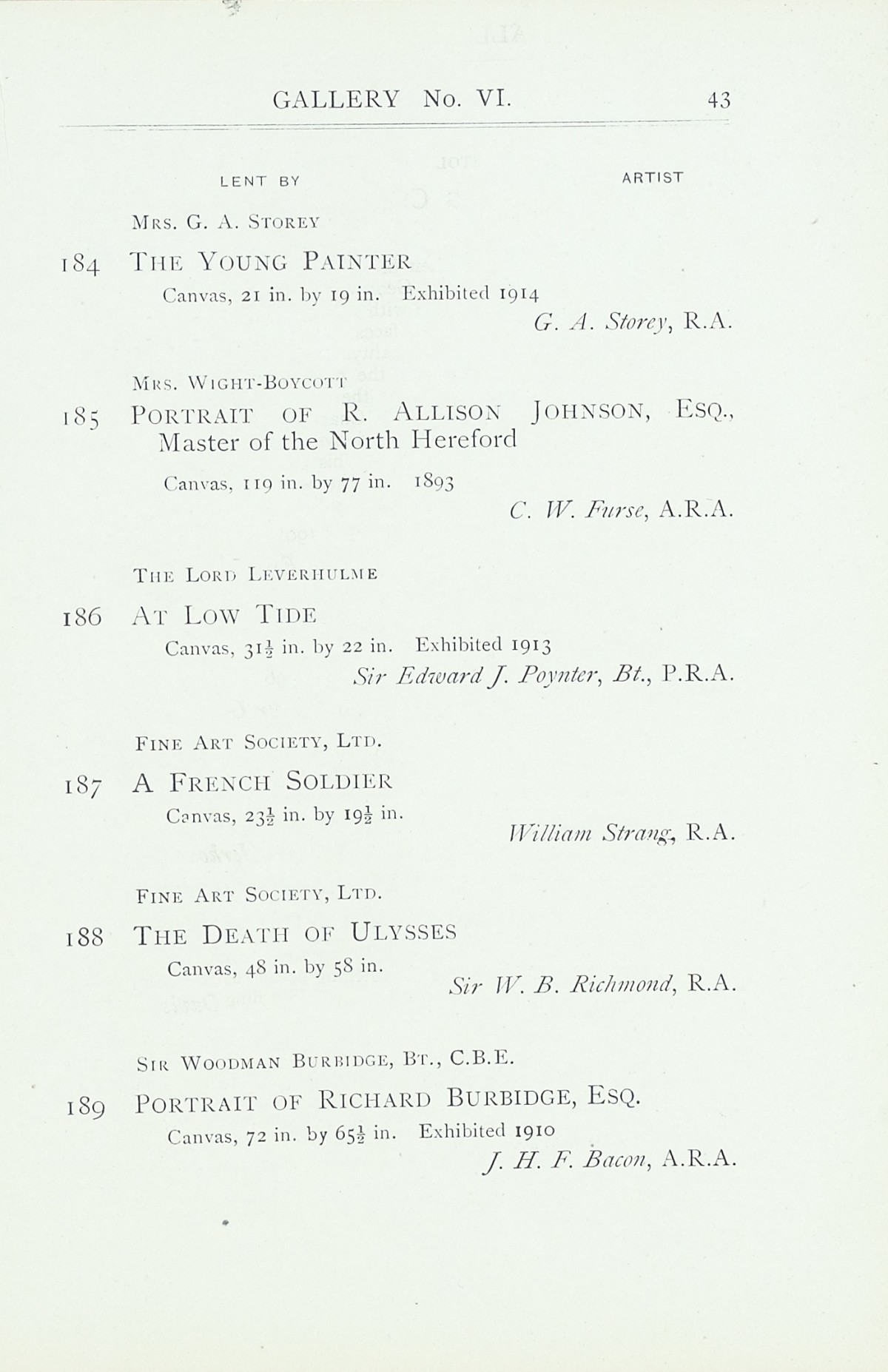 Page 45 of 1922 - Exhibition of Works by recently deceased Members of the Royal Academy