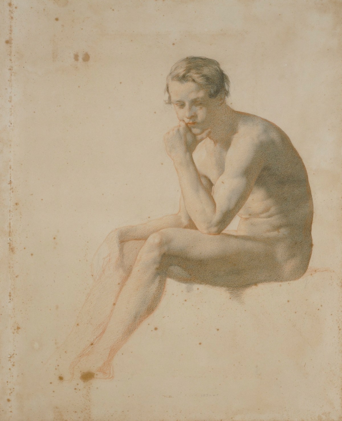 William Mulready RA, Seated male nude