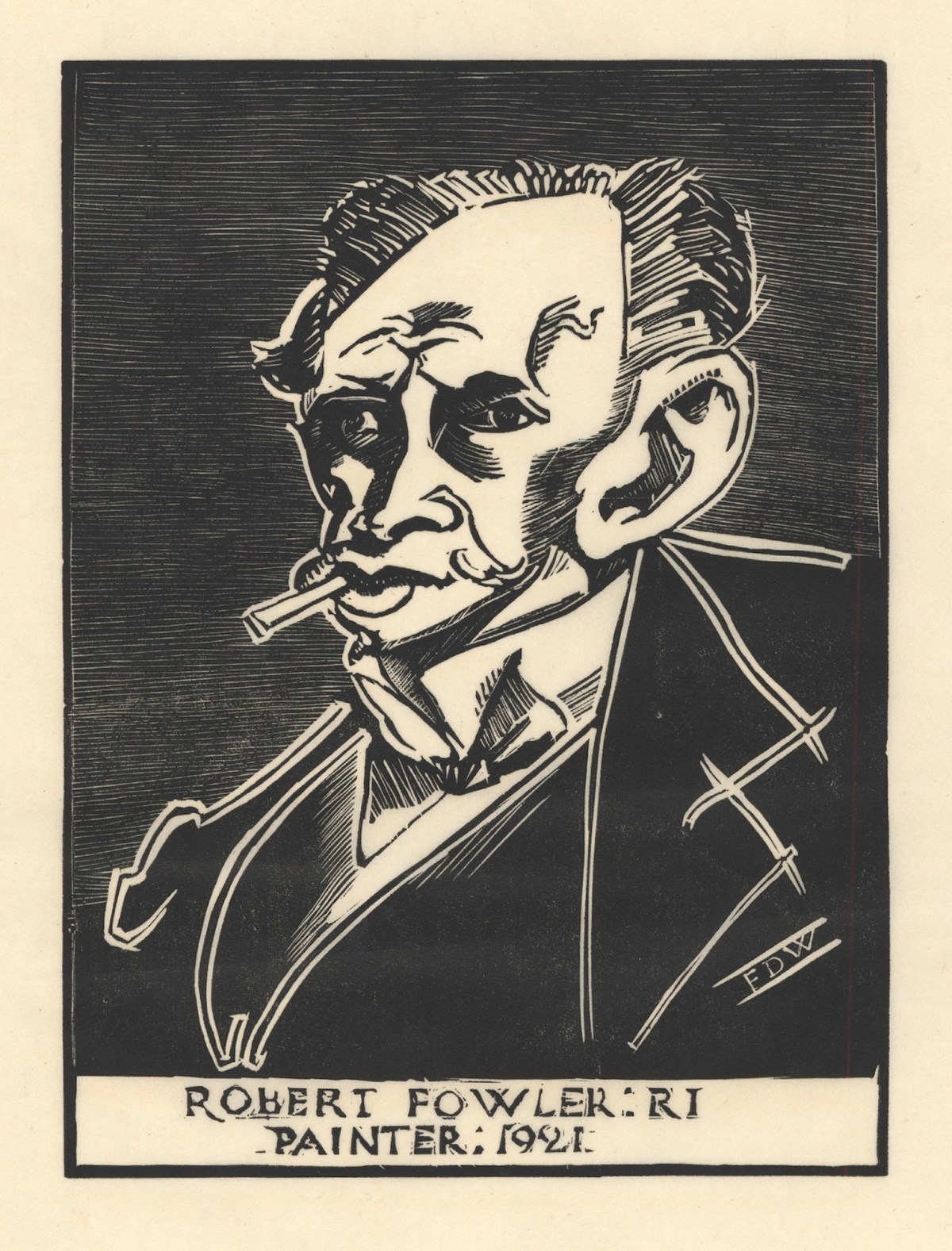 Francis Derwent Wood RA, Caricature portrait of Robert Fowler R.I.