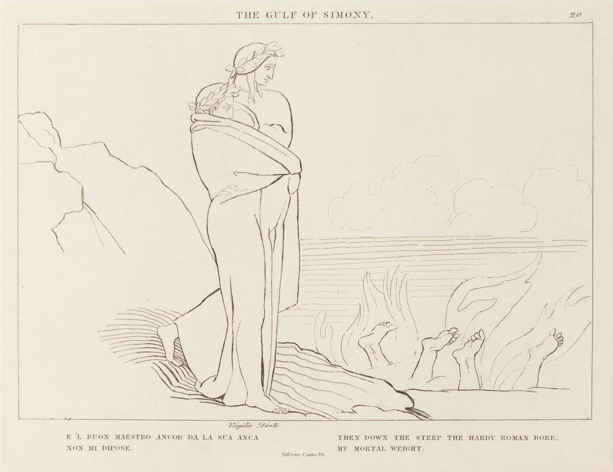 John Flaxman RA, 'The Gulf of Simony' (from The Divine Comedy)