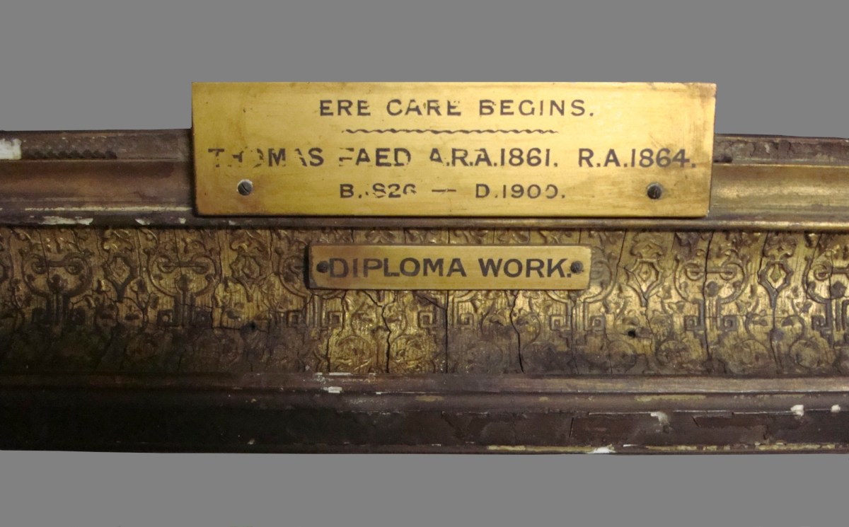 Unknown, Original frame for Thomas Faed RA ''Ere Care Begins'