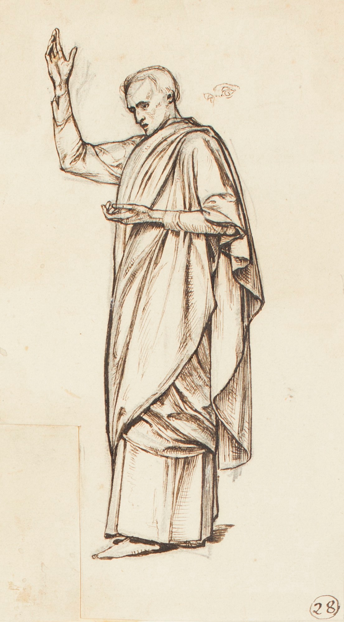 Henry Hugh Armstead RA, Study of a standing male figure for the reredos of St. Mary's, Cambridge