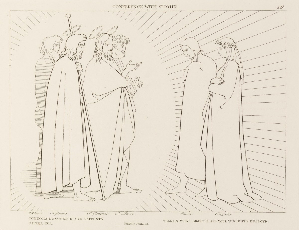 John Flaxman RA, 'Conference with St. John' (from The Divine Comedy, Paradise )