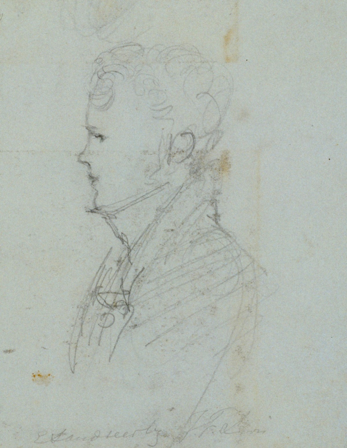 John Frederick Lewis RA, Portrait sketch of Edwin Landseer