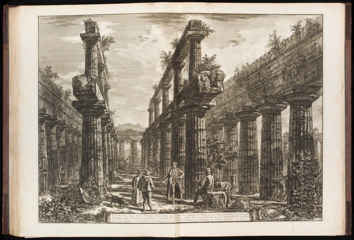 Giovanni Battista Piranesi, ''Vüe des restes du derriere du Pronaos du Temple de Neptune'