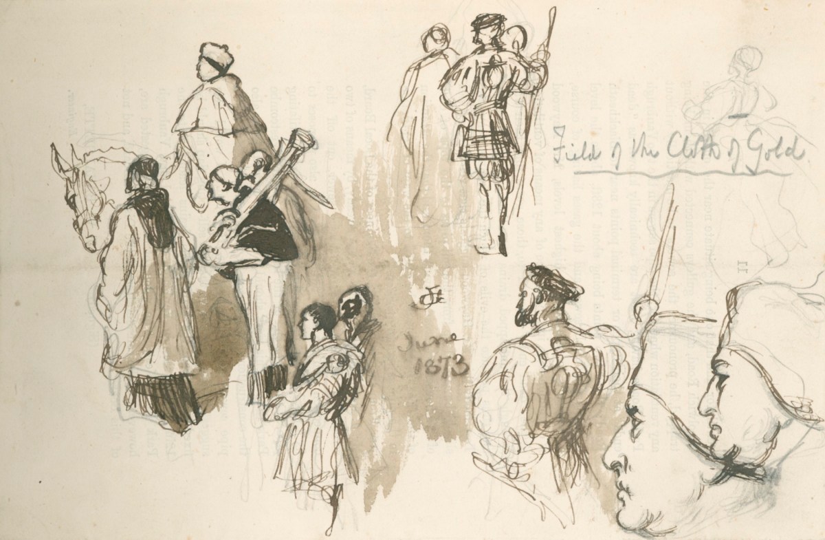 Sir John Gilbert RA, Sketches of Cardinal Wolsey and attendants for 'The Field of the Cloth of Gold'